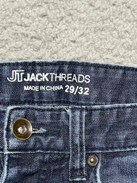 Jack Threads Jeans Mens 29x32 Slim Straight Cotton Blend Stretch Denim Dark Wash 3