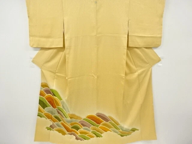 6353984: Japanese Kimono / Vintage Iro-Tomesode / Embroidery / Wave