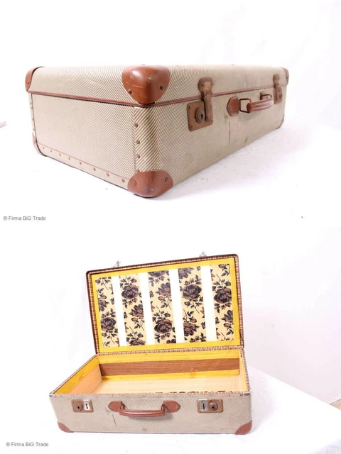 Ancienne Valise Cabine Rigide – Début XXème, Marron, Idéale Théâtre Ou Déco (Accessoire Vintage)