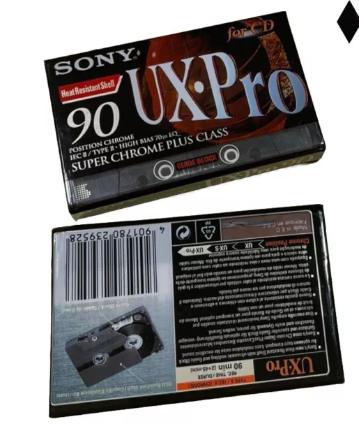 Sony Ux-Pro 90 Minuti Super Chrome Audio Cassetta Tape 1 Pezzo
