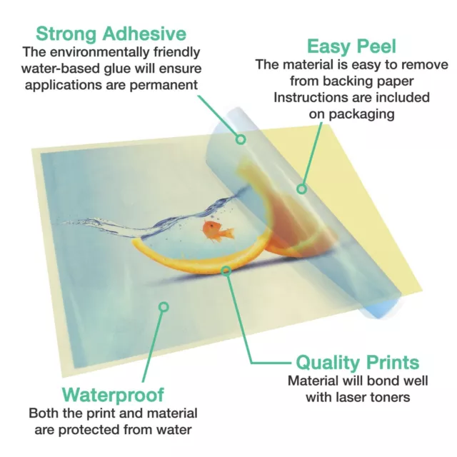 Hochglanz Transparent Vinyl Aufkleber Papier Etiketten A4 Wasserdicht Laser Bedruckbar 2