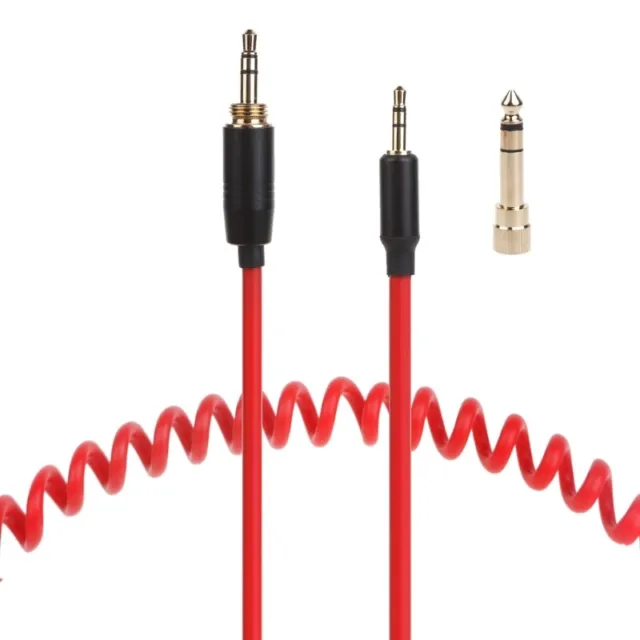 Quality Spring Earphone Wire for QC35 QC45 Headphone Cable with 6.35mm Adapter