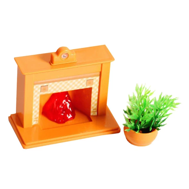 1 juego chimenea reloj bonsái decoración modelo mini decoración del hogar muñeca