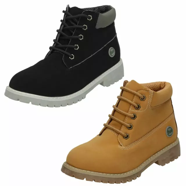 Unisex Childrens Spot On Casual Lace Up Ankle Boots