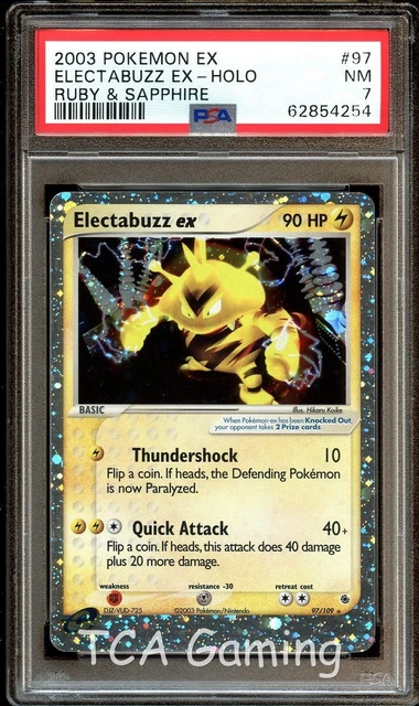 PSA 7 NEAR MINT Electabuzz Ex 97/109 HOLO RARE Ruby & Sapphire Pokemon Card 254