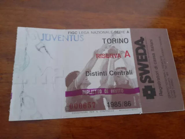 Raro Biglietto Stadio Ticket Football Calcio Derby Juventus Torino 1985 1986