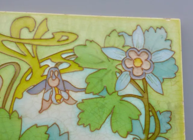 Beautiful Art Nouveau Tile Orchies tublined Jugendstil Gilardoni fliese Carreau 3