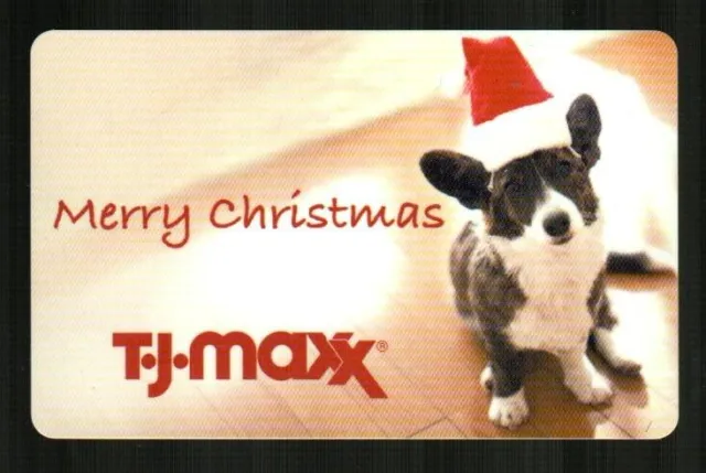 T.J.MAXX Merry Christmas, Dog Wearing Santa Hat ( 2007 ) Gift Card ( $0 )