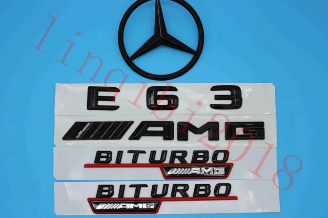 thumbnail image 2 of Black E63 AMG Replacement Rear Trunk Emblem Badge Decal For Mercedes – Adhesive 2 of 5