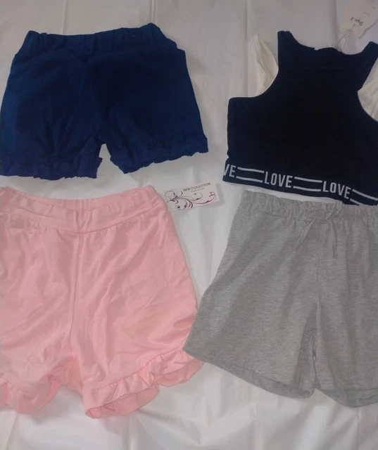 Pacchetto Estivo Ragazze Età 10 11 12 Anni Pantaloncini Top