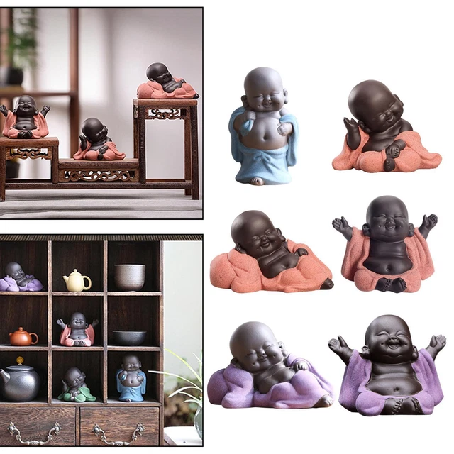 Peu En Céramique Maitreya Bouddha Heureux Statue Figurine Ornements