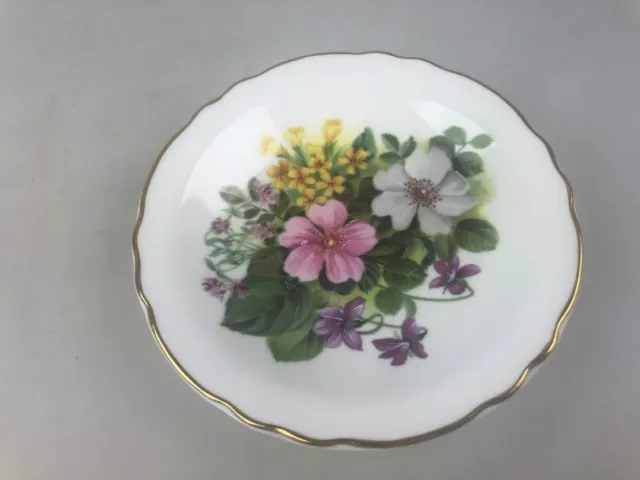 Vintage Royal Grafton - Pin Dish - Country Flowers - 12Cm Wide - Bone China