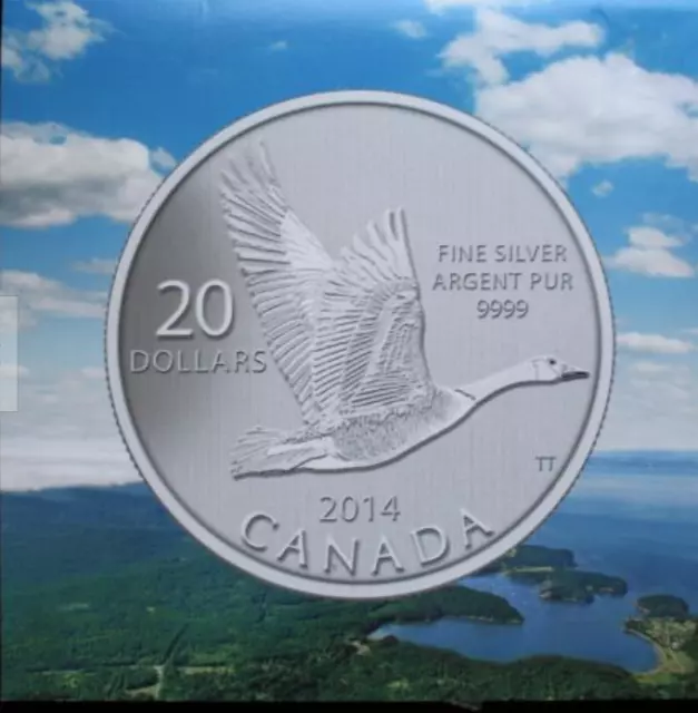 2014 Canada Flying Goose Proof SILVER 99.99% $20 Dollar Coin Mint Set UNC. RJ