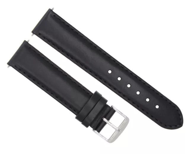 20Mm Genuine Smooth Calf Leather Watch Strap Band For Tag Heuer Carrera  Black