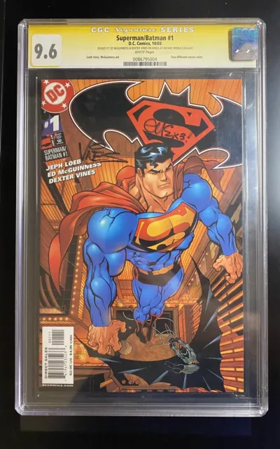 Superman/Batman 1 CGC Signature 9.6 Superman Signed McGuinness Vines Cover