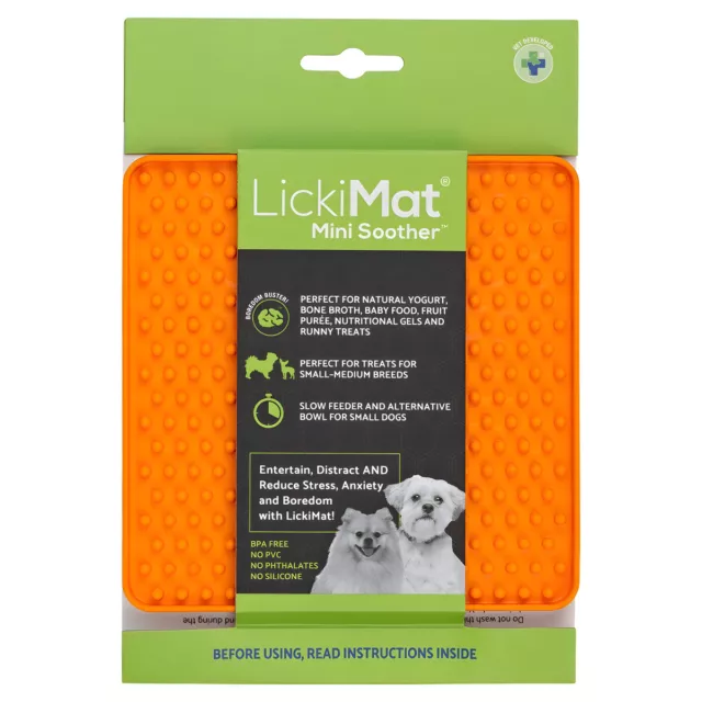 LickiMat Mini- Sucette Orange,Chiens Anti-schling-matte,Neuf