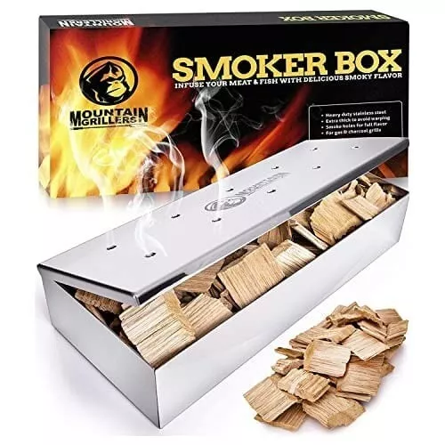 Grill Smoker Box for Wood Chips - Bbq accessories compatible with Big Green Egg