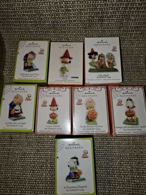 Various Hallmark Peanuts Halloween Ornaments. Charlie Brown, Snoopy,Lucy,Linus