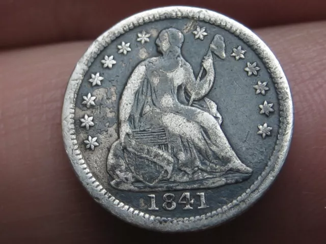 1841 P Seated Liberty Half Dime- Philadelphia, Fine/VF Details