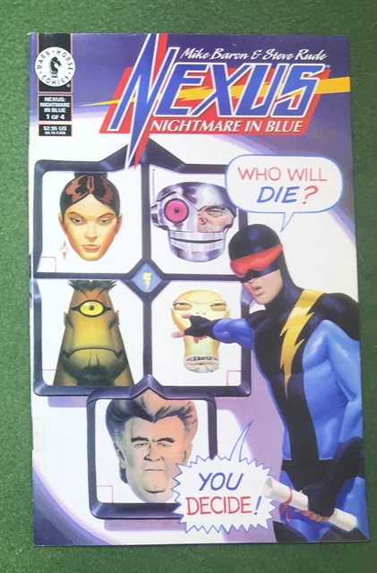 Nexus Nightmare in Blue #1 Dark Horse Comics Bronze Age Steve Rude M Baron vfnm