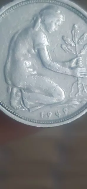 50 Pfennig Stück Bank Deutscher Länder 1949  J