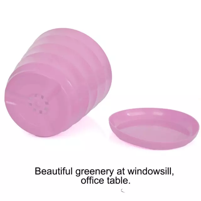 Plastic Round Home Garden Office Plant Planter Flower Pot Ornament Pink 3