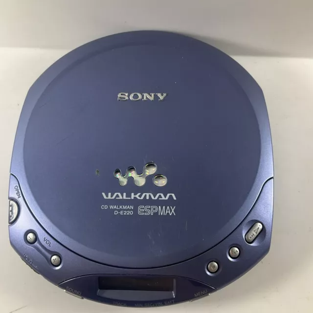 Sony CD Walkman D-E220 ESP MAX Portable CD Player Tested Working Blue