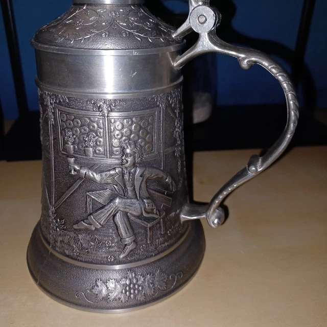 Zinn Bierkrug Röders - Handgefertigter Moriskentänzer Krug 0,5L