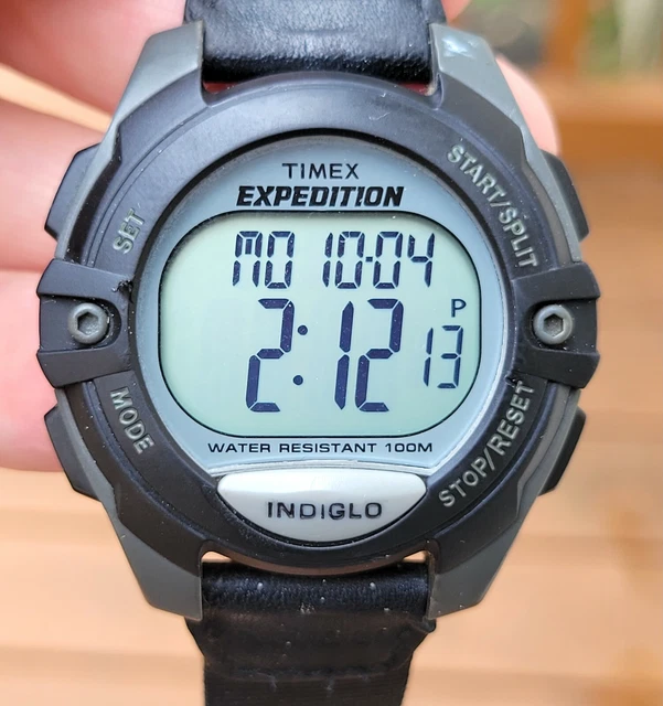 TIMEX INDIGLO EXPEDITION Men's Watch, New Battery, Chronograph, Timer