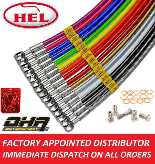 HEL Stainless Braided MX Front & Rear Brake Lines for Yamaha YZ125 1998-2004