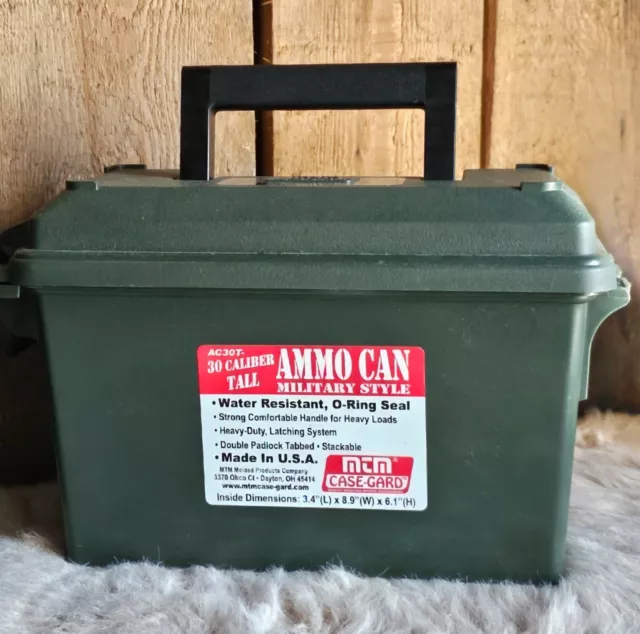 30 Cal Tall Plastic Ammo Box MTM Case-Gard Military Style Ammo Can (2 Available)