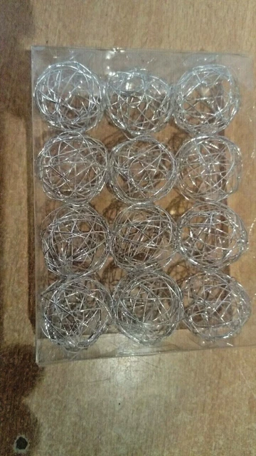 Drahtbälle Drahtkugeln 3 cm silber Metall 12er Packung