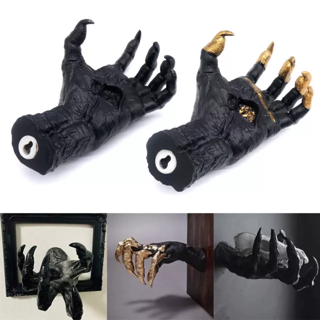 Demon Eye Hand Wall Resin 3D Crafts Ornament Creative Statues Gothic Sculpture
