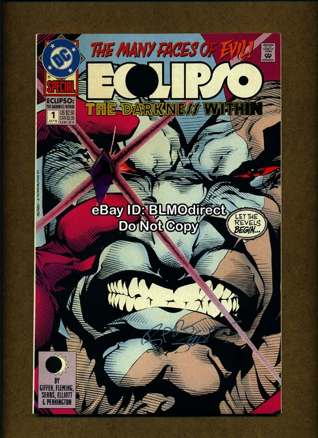 1992 Eclipso The Darkness Within #1 Signed by Bart Sears w/CoA Diamond Issue