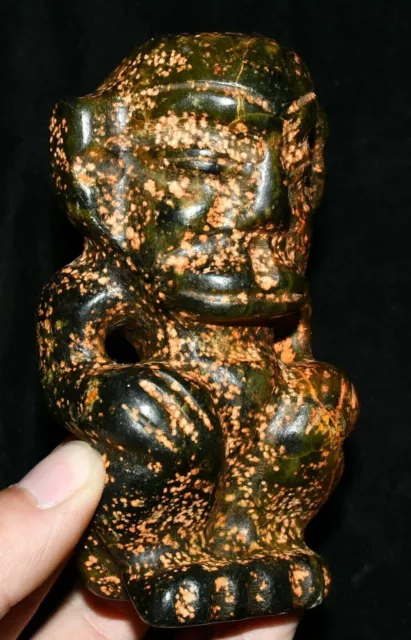 4.7'' Rare Chinese Hongshan Culture Old Jade Original People Person Man Statue