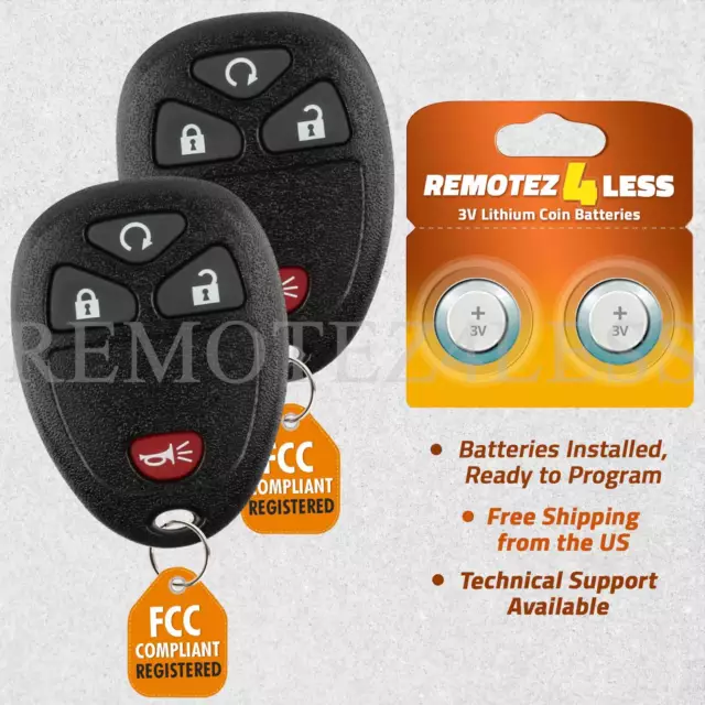 2 For Silverado 1500 2500 -2007 2008 2009 2010 2011 2012 2013 Remote Car Key Fob