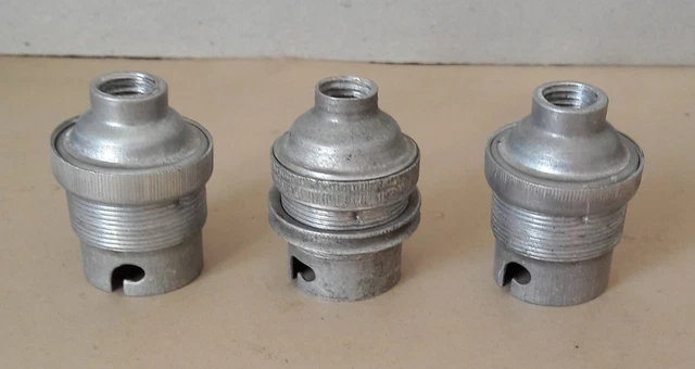 Lot de 3 douilles B22 aluminium connexion sur support porcelaine