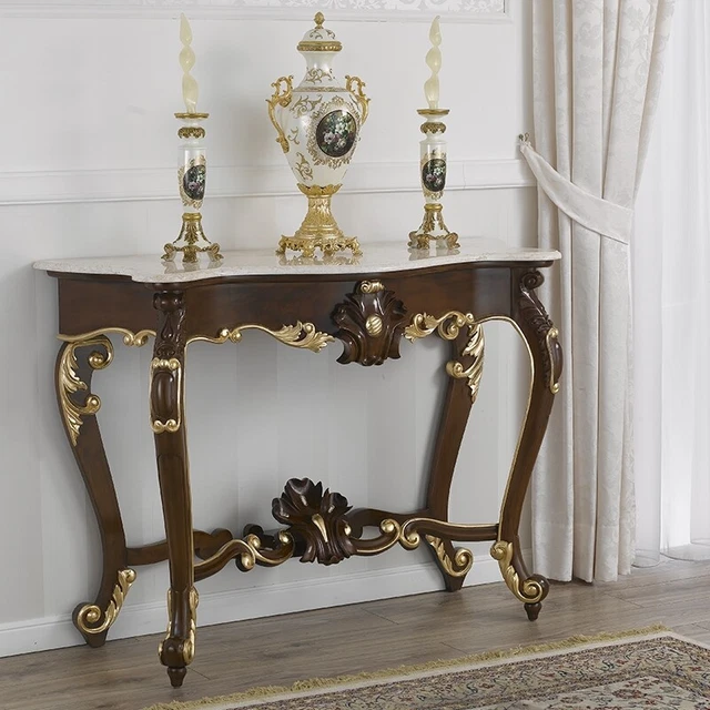 CONSOLE LUIGI FILIPPO Sicilian '800 English Baroque Style Walnut and