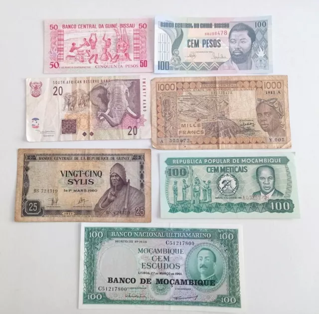 Lote De 7 Billetes De Banco África REF73754
