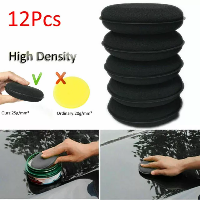 12Pcs Microfiber Foam Sponge Polish Wax Applicator Pads Car Home Cleaning Tool