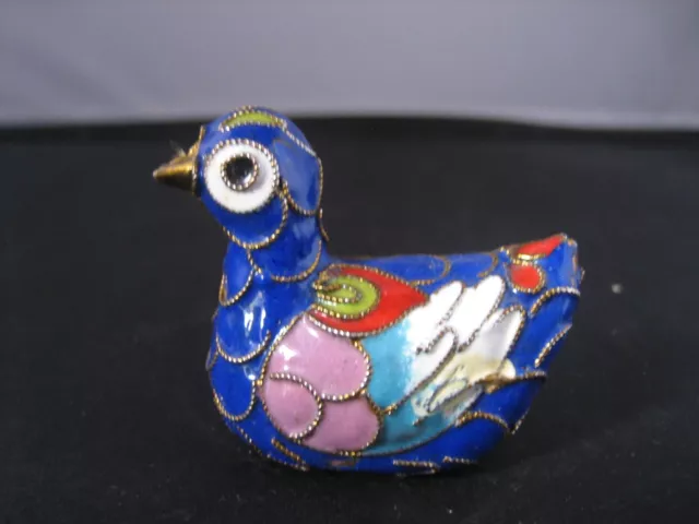 Vintage Chinese hand made cloisonné duck figurine