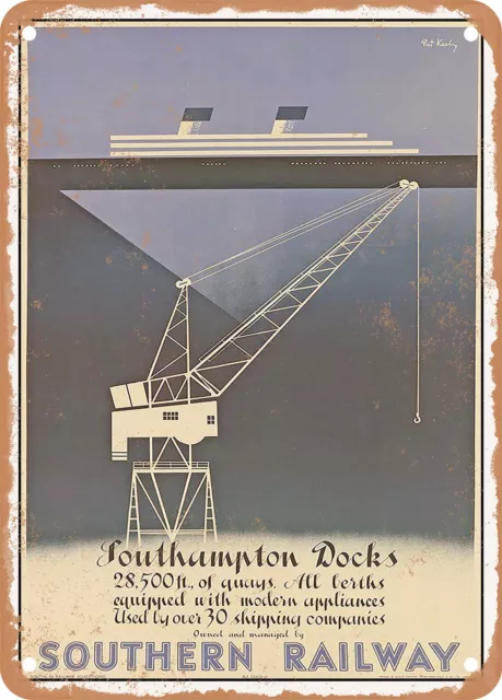 METAL SIGN - 1947 Southampton Docks Southern Railway Vintage Ad