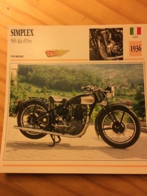 DAX Porta Carte Motocicletta Dax 500 Burst 1936 Collezione Atlas Francia 