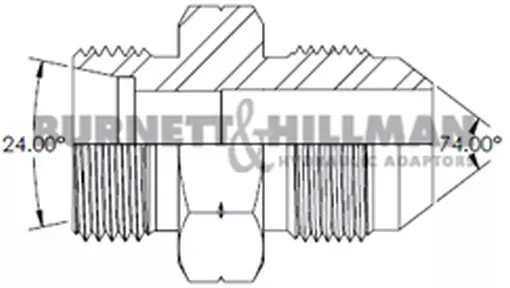 METRIC mâle (série L) x JIC mâle - CORPS SEULEMENT - raccord de compression hydraulique 2