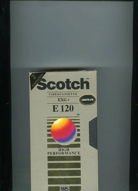 2 VHS VIERGE NEUVE/SOUS CELLO-SCOTCH EXG+ E-120-PACK x 2-HIGHT PERFORMANCE-