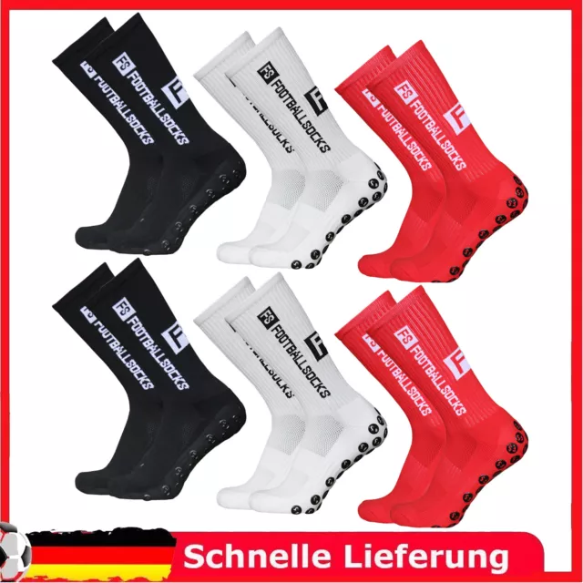 6 Paar Grip Socken Fussball für Herren Damen 39-46 Fußballsocken Rutschfest G6M5