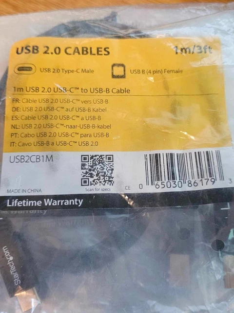 10x StarTech.com USB C to USB B Printer Cable - 3 ft / 1m - USB C Printer Cable