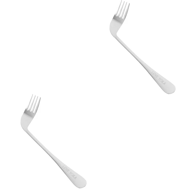 2 utensili ponderati adattivi in acciaio inox forcella angolata sinistra mano destra