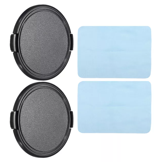 2Pcs Sides Pinch Front Lens Cover Dust Camera Lens Cap for 72mm Thread Lens