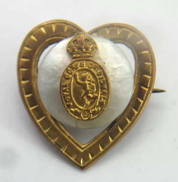 WW1 / WWI MILITARY ENAMEL & MOP - THE ROYAL CORPS of SIGNALS -SWEETHEART BROOCH